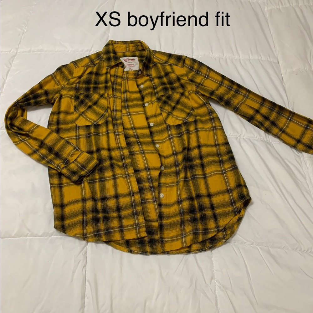 Boyfriend fit mustard and black flannel